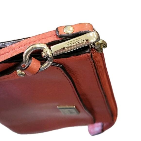 Coach Orange Leather Wristlet Wallet - Women's Designer Handbag with Strap - Picture 11 of 13